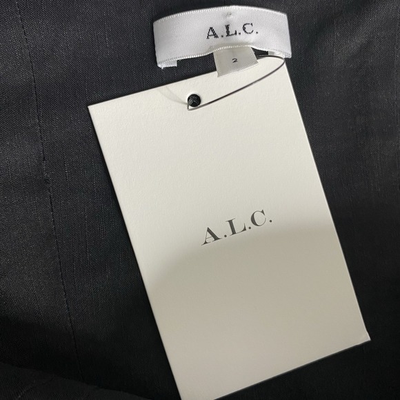 A.L.C. Crop Tank Top Black Corset Linen Blend Sleeveless Side Zipper Womens Sz 2 - Picture 12 of 13